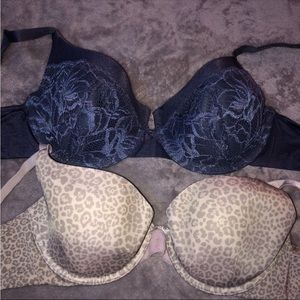 Victoria’s secret white/ blue cheetah print bra 36C